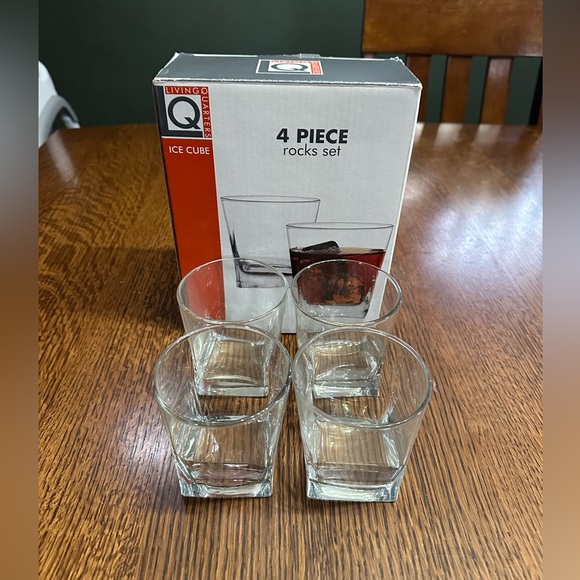 Other - Living Quarters Ice Cube 4 Piece Rocks Glass Set